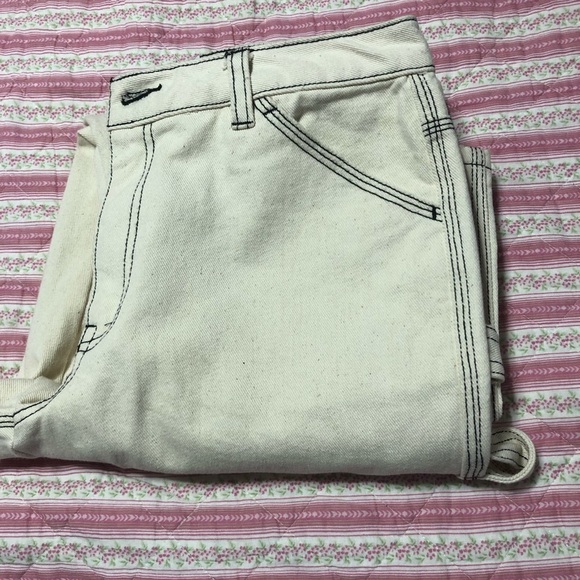 Twik Cream Denim with Black Accent cargo pants-size 27- new- for work or play - Picture 2 of 16